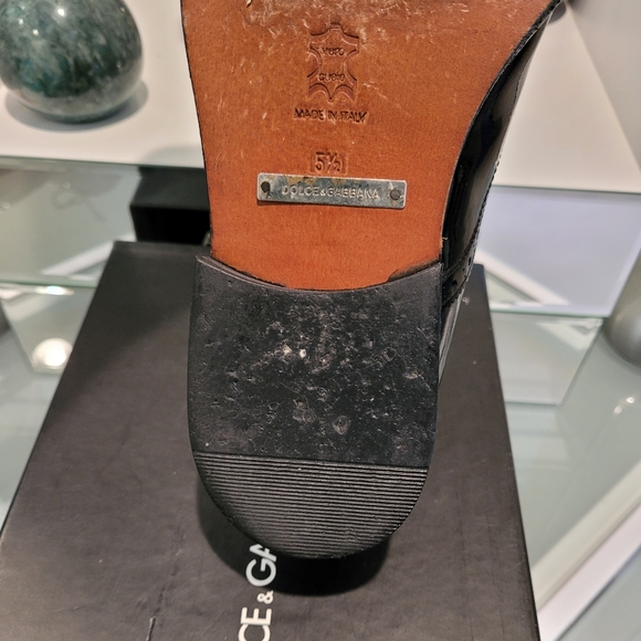 DOLCE & GABBANA MEN'S DERBY LEATHER BROGUES 5.5 MADE IN ITALY. - Picture 8 of 9
